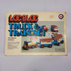 Loc Bloc Truck & Train Vintage 1970s Plastic Building Blocks Bricks Set Entex